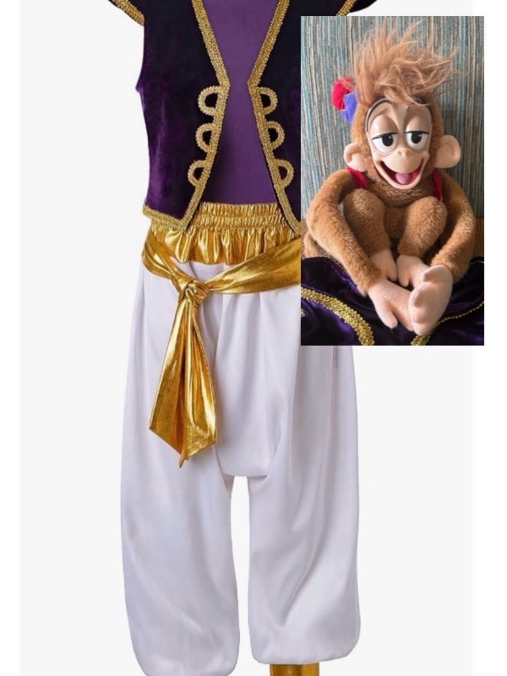 Aladdin children’s Costume + Abu Monkey (Vintage 1990s)